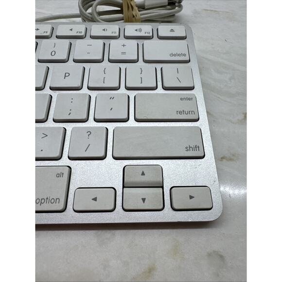 Genuine Apple A1242 Wired White Silver USB Keyboard for iMac Mac Mini Mac Tested - Picture 5 of 9